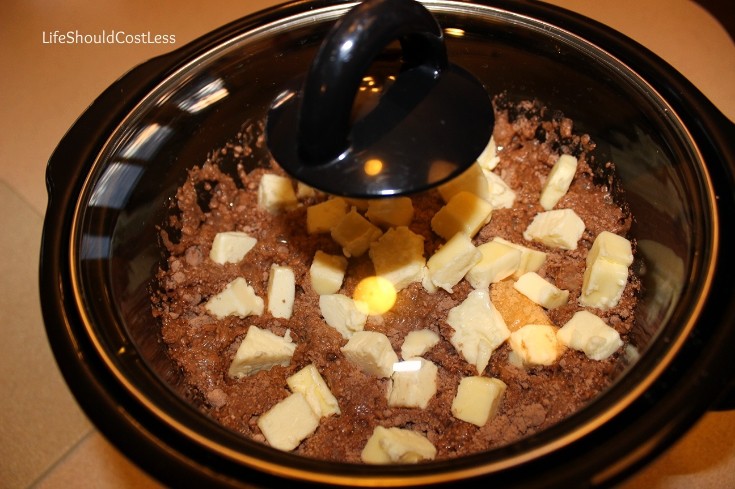 Less than five minutes of prep and two hours to cook stand between you and this HEAVENLY dessert. See post for free printable recipe card. {lifeshouldcostless.com}