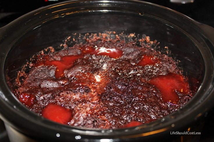 Less than five minutes of prep and two hours to cook stand between you and this HEAVENLY dessert. See post for free printable recipe card. {lifeshouldcostless.com}