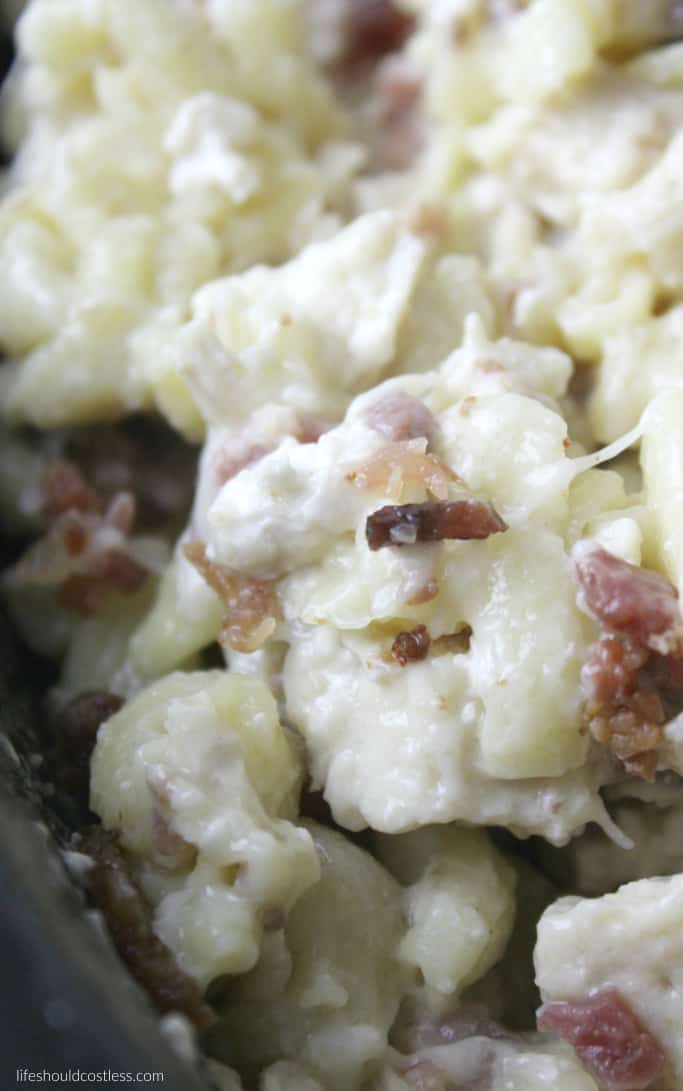 Slow Cooker Chicken Bacon Ranch Mac 'N Cheese - Life Should Cost Less