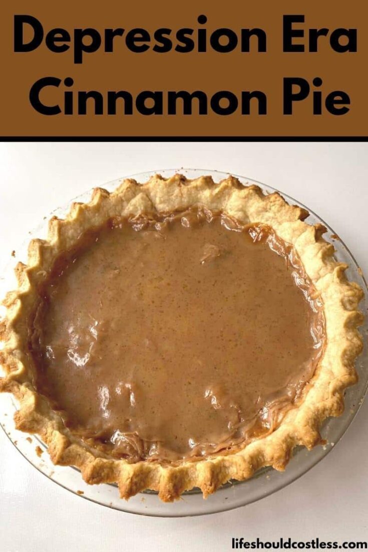 Great depression era cinnamon pie recipe.