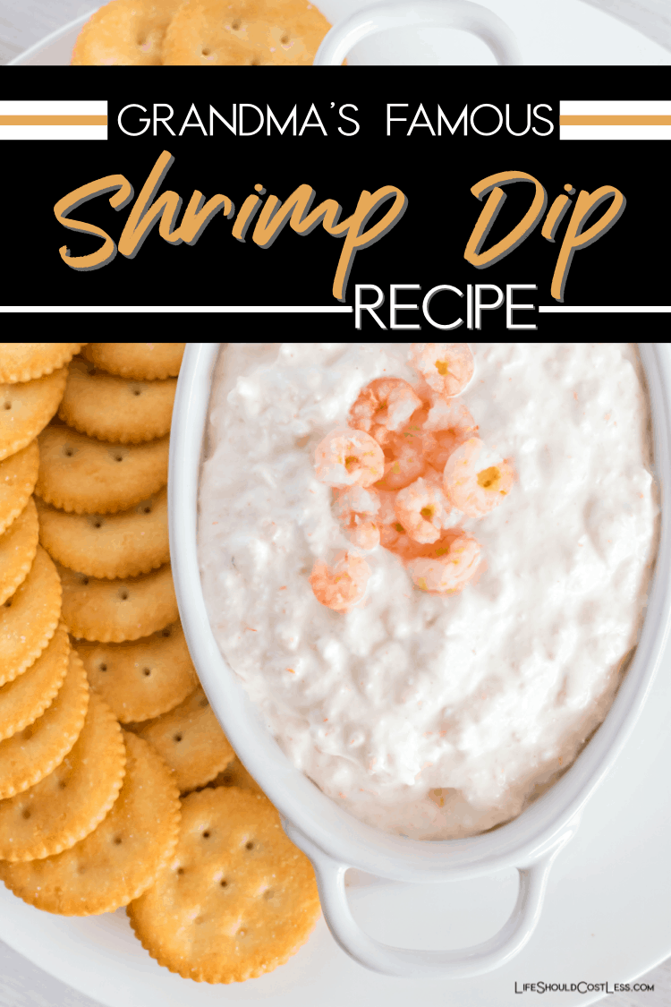 Grandma’s Famous Shrimp Dip Recipe made with cream cheese. This simple and easy recipe can be used to make shrimp puffs or to dip with crackers. lifeshouldcostless.com