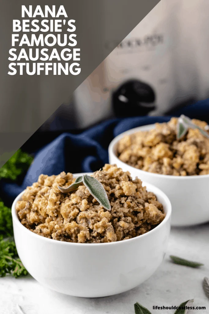 Crock Pot Stuffing Recipe. Nana Bessie's Famous Sausage and Sage Stuffing/Dressing Recipe. lifeshouldcostless.com