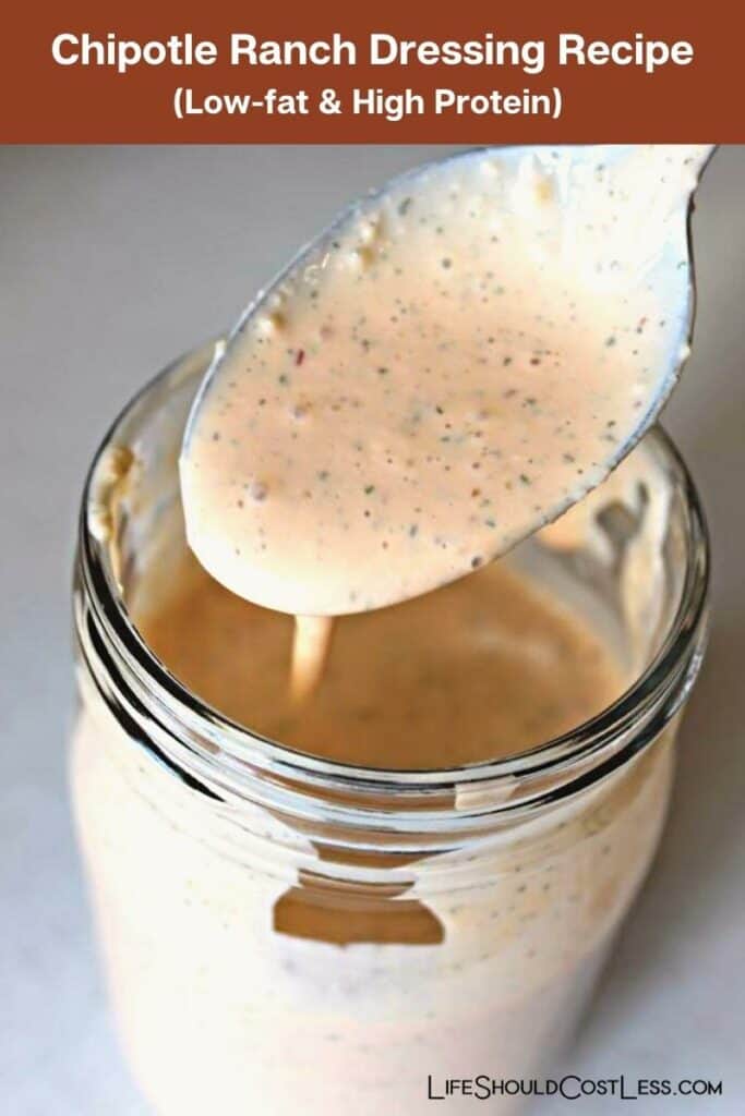 Greek yogurt chipotle ranch dressing recipe. It's homemade an can be made as spicy as you like.