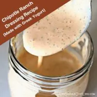 low fat high protein greek yogurt chipotle ranch dressing sauce. It's homemade and super easy.