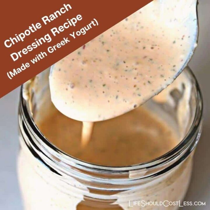 low fat high protein greek yogurt chipotle ranch dressing sauce. It's homemade and super easy.