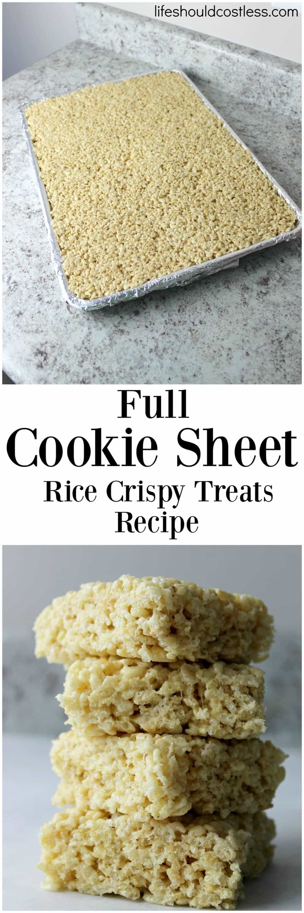 Full cookie sheet rice crispy treats recipe..