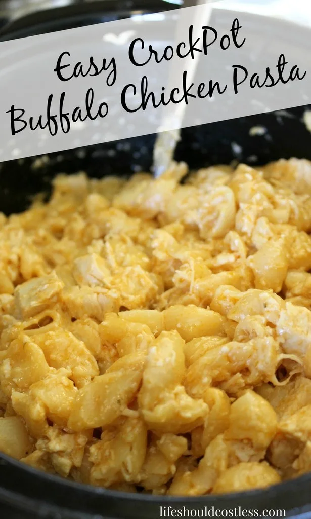 Easy CrockPot Buffalo Chicken Pasta. If Mac 'N Cheese had a baby with Buffalo Wings, this creamy and delicious meal would be it.