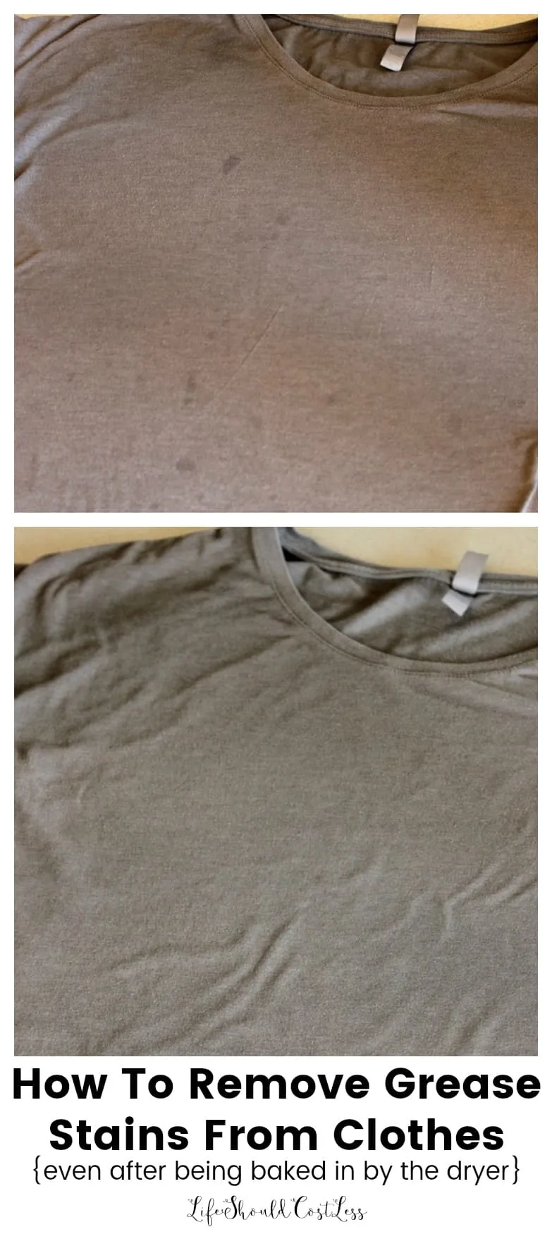 How To Get Grease Stains Out Of Clothing, even after being run through the dryer. 
