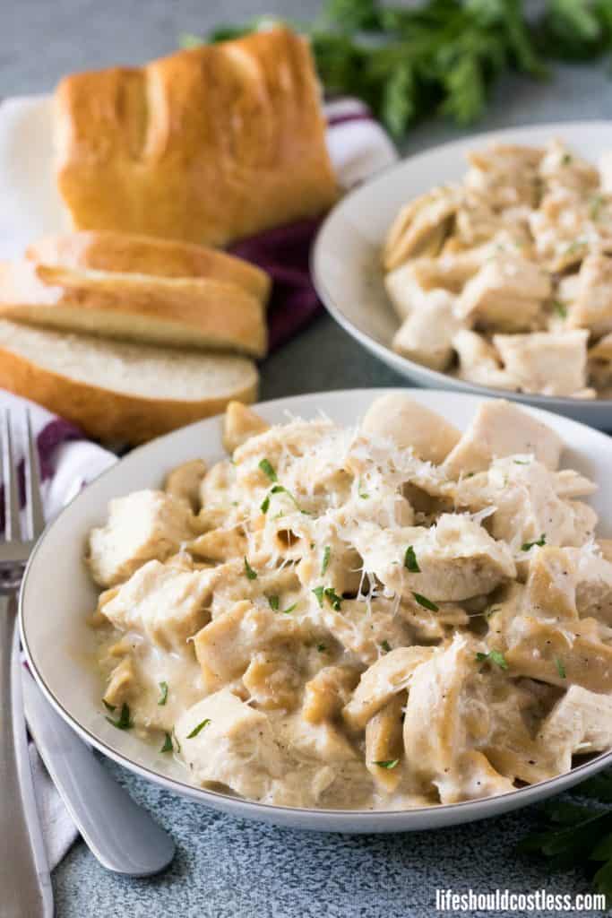 slow cooker chicken alfredo with jarred sauce