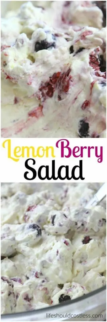 Lemon Berry Salad. The perfect summer treat for any occasion. Plan on having everyone ask you for the recipe, it's that good! {lifeshouldcostless.com}