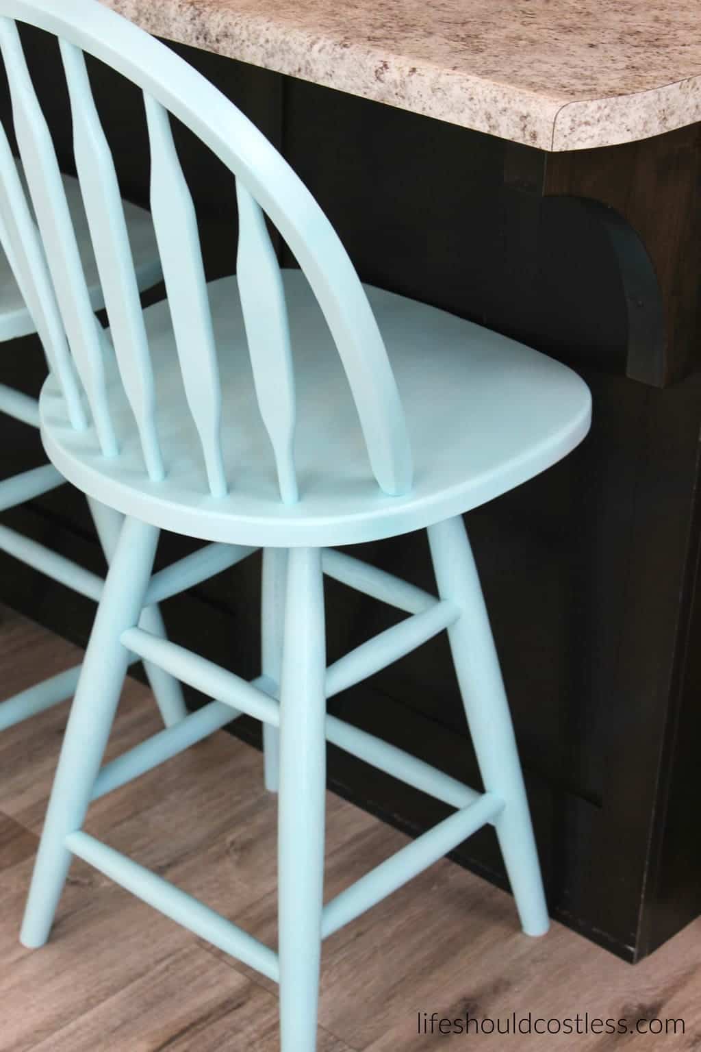 "Tiffany Blue" Kitchen Stools MakeOver Life Should Cost Less