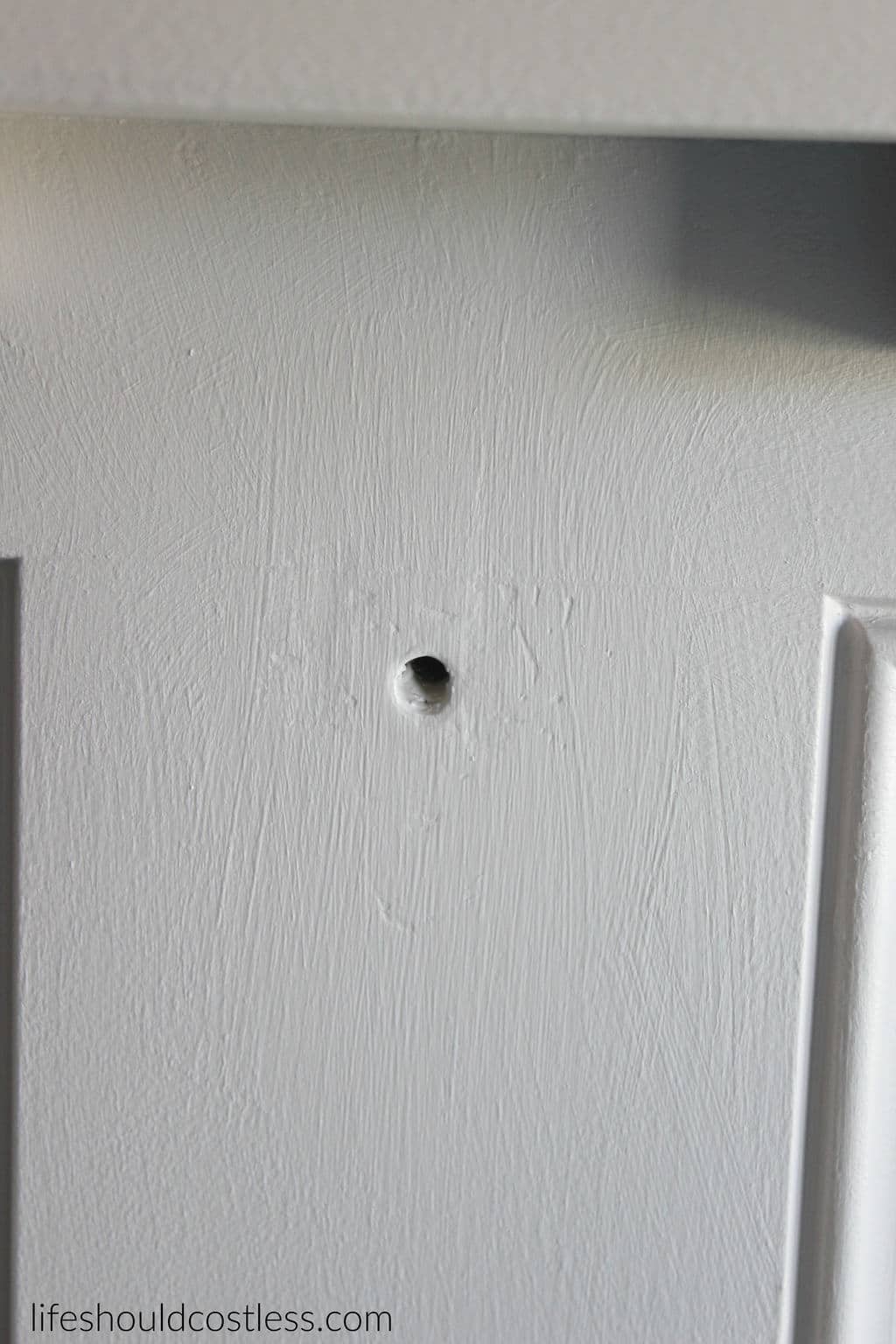 DIY How to install a peep hole in your front door. It's so easy and inexpensive! It takes less than five minutes and costs less than ten bucks. See this popular DIY pin and many others at lifeshouldcostless.com.