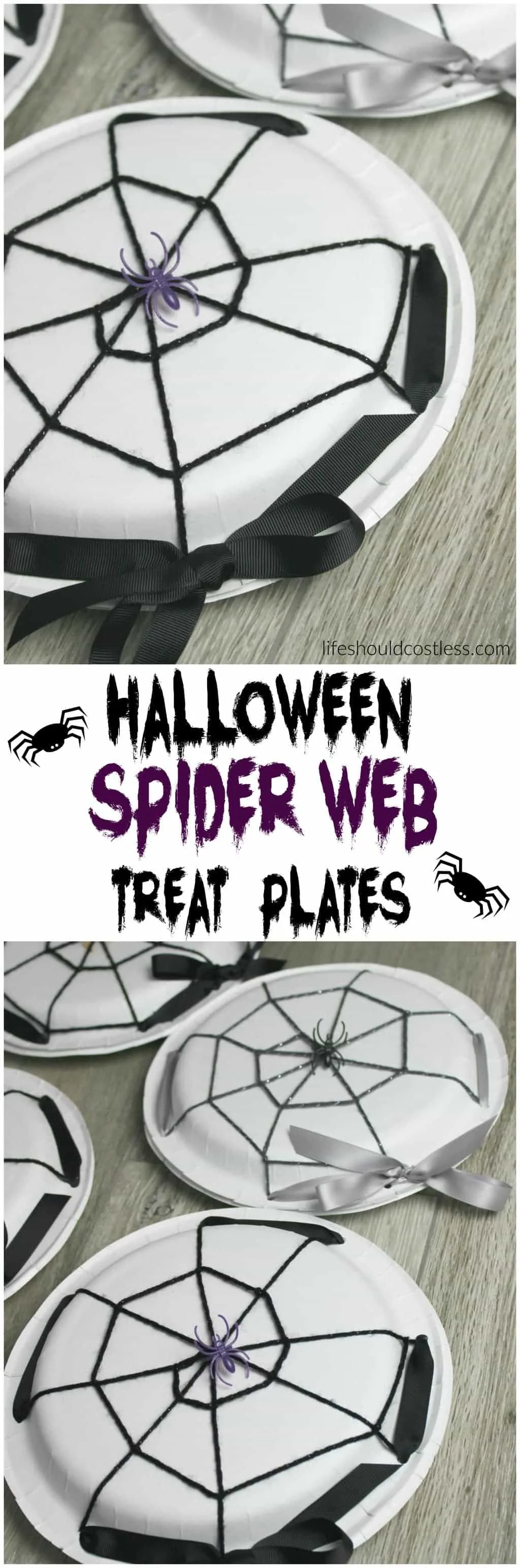 Halloween Spider Web Treat Plates. See this and many more popular seasonal pins at lifeshouldcostless.com.
