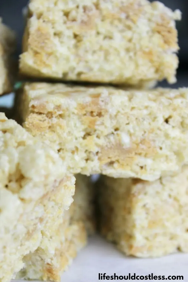 caramel apple rice krispie squares