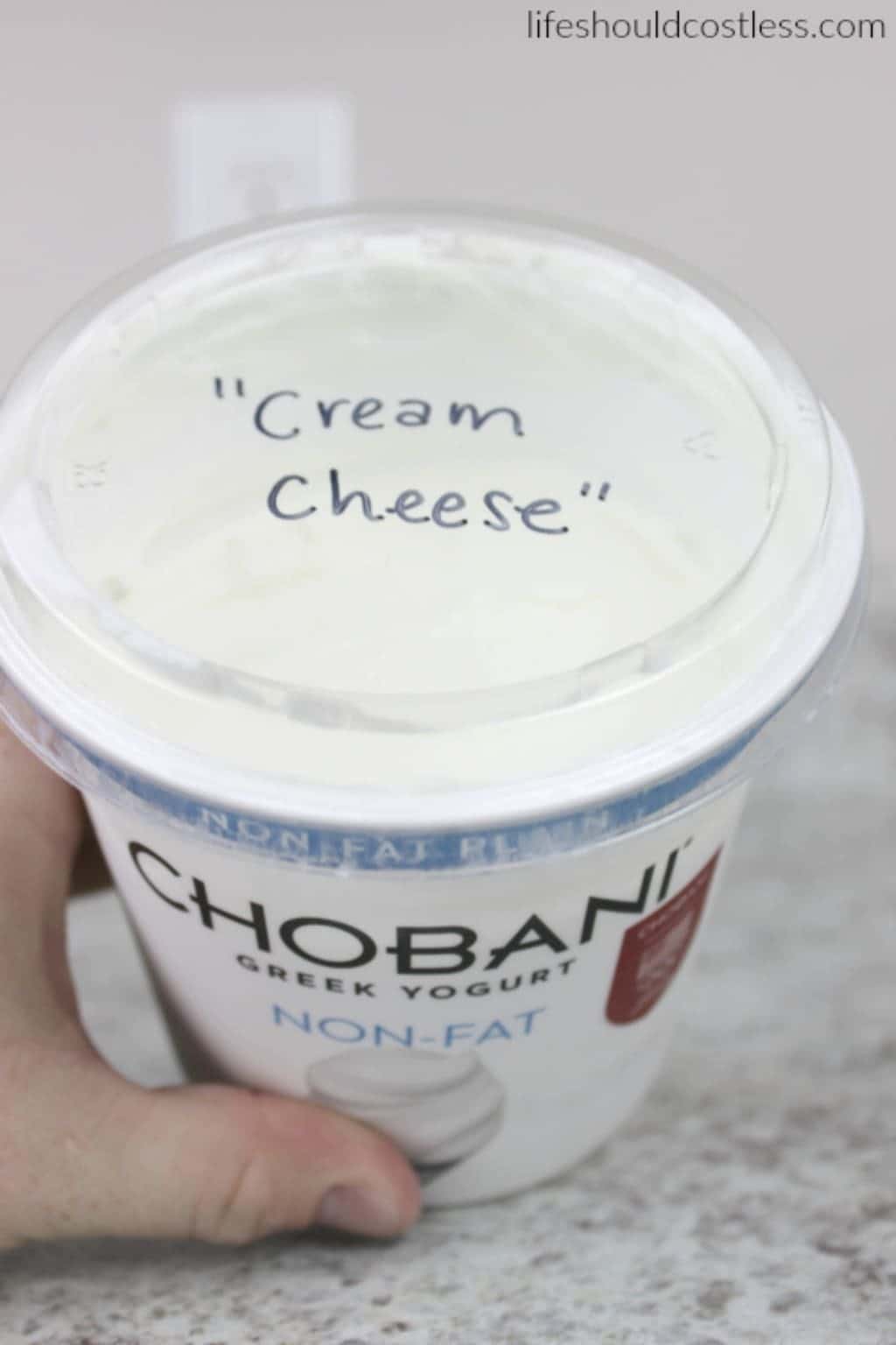 DIY How to turn Greek Yogurt into "Cream Cheese". This easy tip will