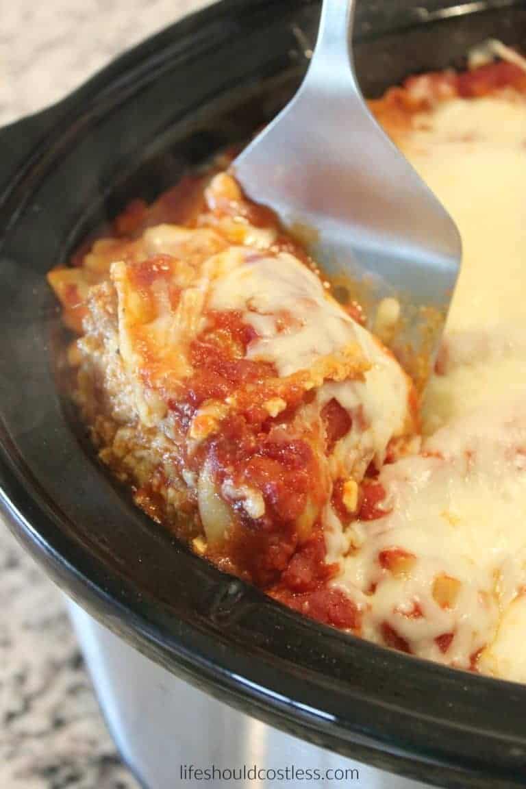 Slow Cooker Deep Dish Lasagna Life Should Cost Less