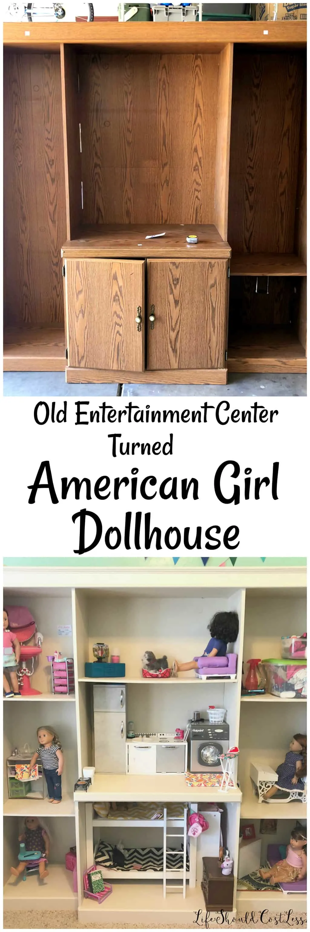 Wooden Dollhouse for 18-Inch Dolls