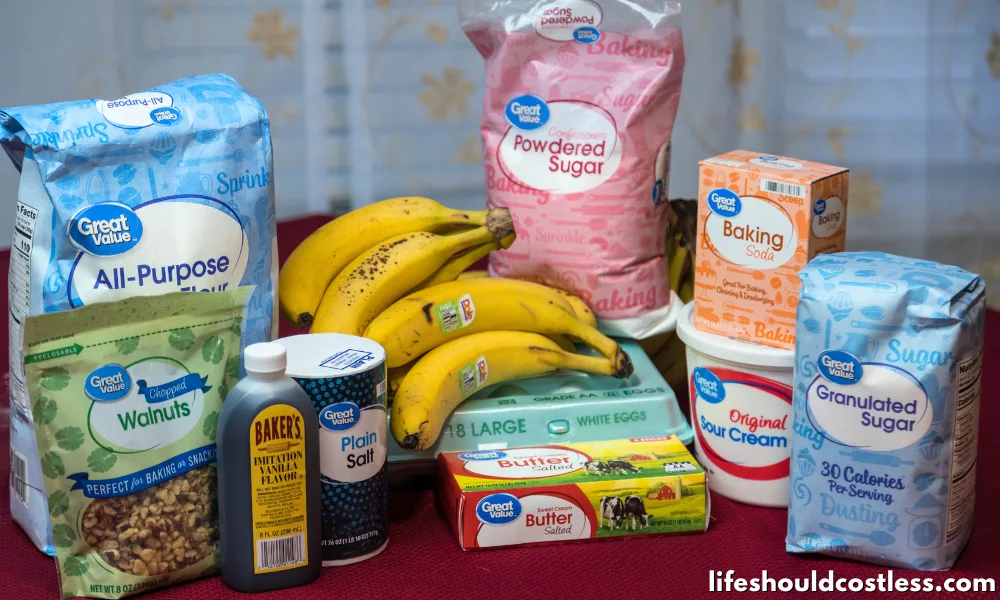 Banana cake ingredients