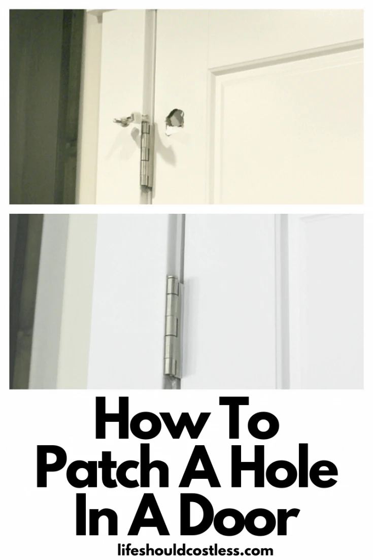 How to patch a hole in a door. Easy tutorial to learn how to repair punch holes in hollow doors. lifeshouldcostless.com