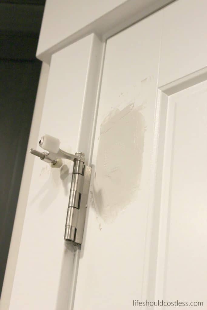How to patch or repair a hollow prehung door. Step 4