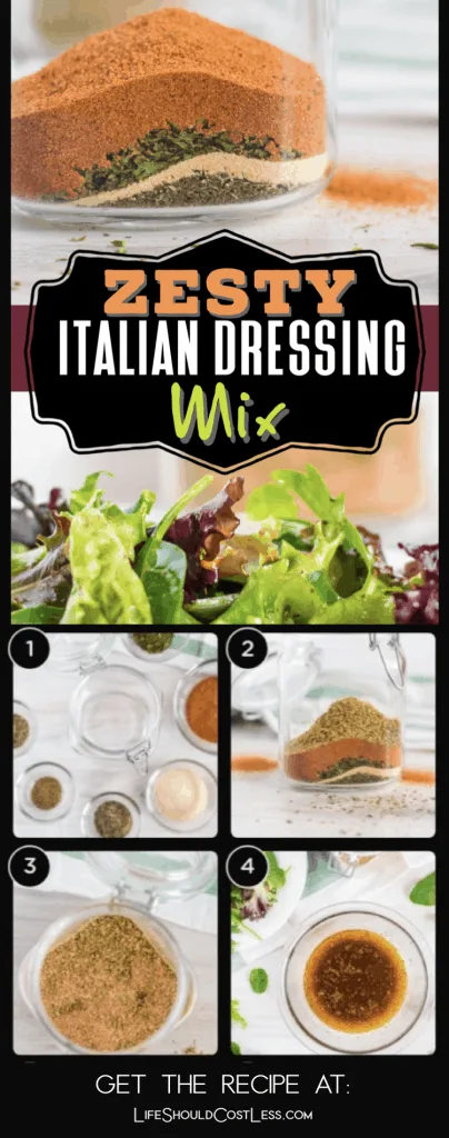 Zesty Italian Dressing Mix Bulk recipe to fill pint jar. lifeshouldcostless.com