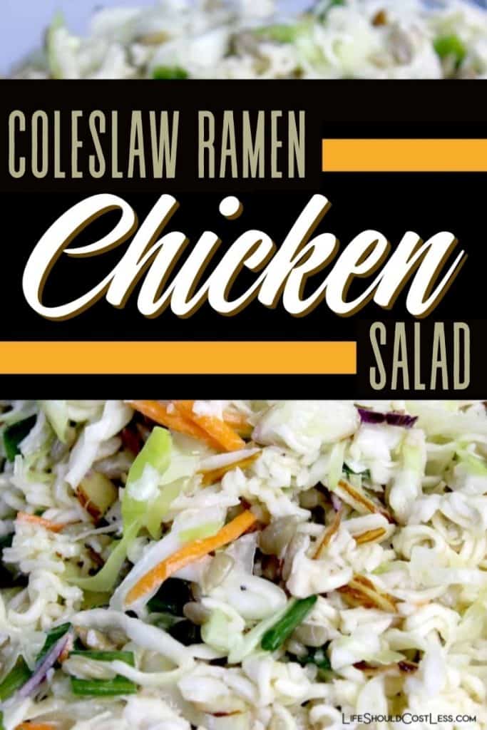 Oriental ramen chicken salad recipe with cole slaw. lifeshouldcostless.com