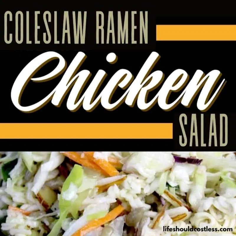 oriental chicken salad with ramen noodles and coleslaw