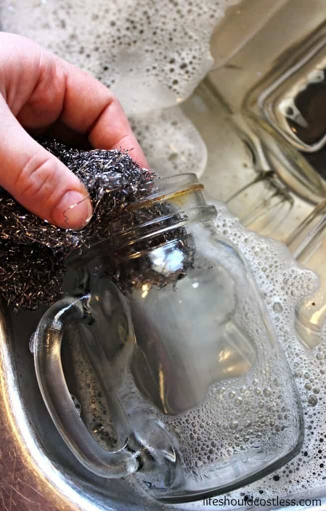 removing/getting off rust from mason canning jar. lifeshouldcostless.com