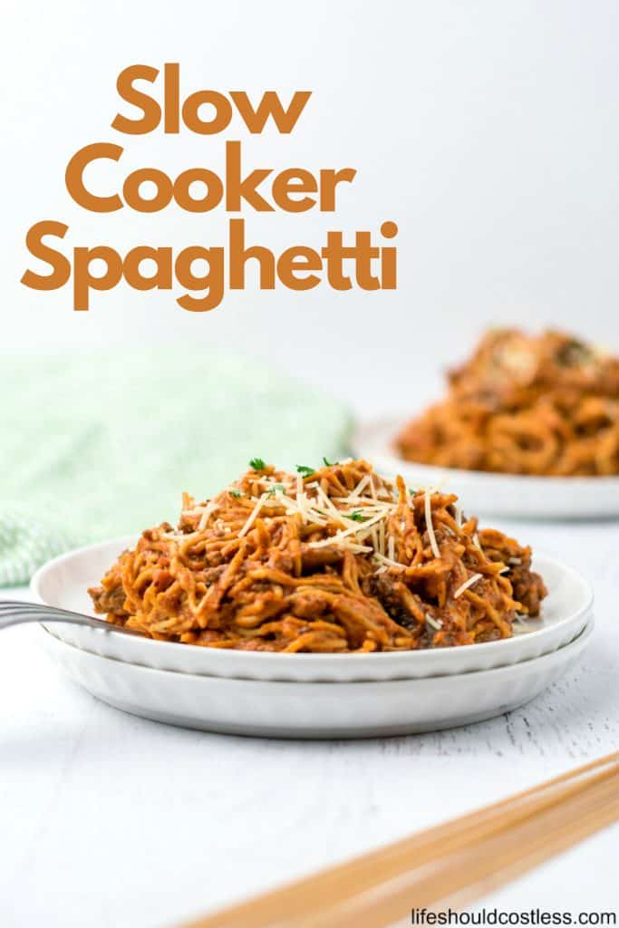 Slow Cooker Spaghetti Recipe. lifeshouldcostless.com