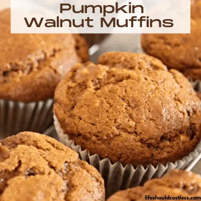 Healthy Pumpkin Walnut Muffins. lifeshouldcostless.com