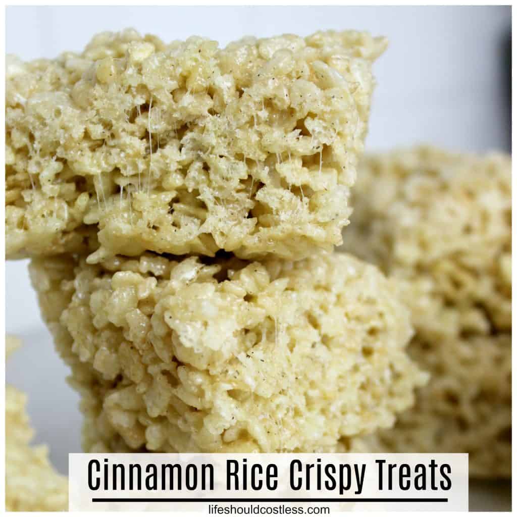 Cinnamon Rice Crispy Treats Recipe. The best version of rice crispy treats that I have ever tried.  lifeshouldcostless.com
