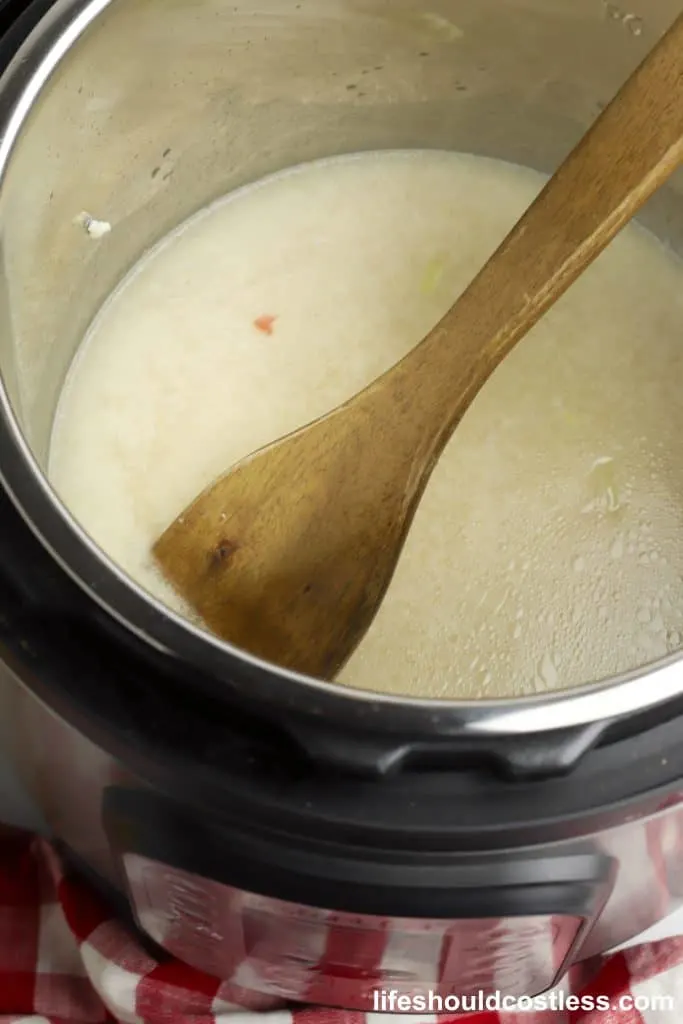 3. Ham & Potato Soup Directions Adding the chicken broth.