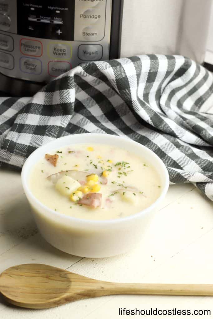 Best Instant Pot Pressure Cooker Ham and Potato Soup Recipe. lifeshouldcostless.com