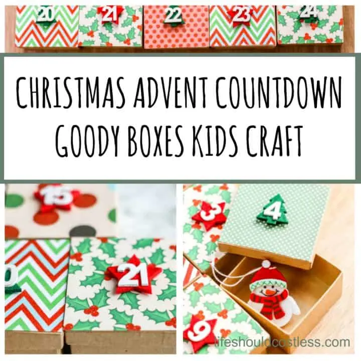 Christmas Advent Countdown Calendar Goody Boxes Craft For Kids. lifeshouldcostless.com