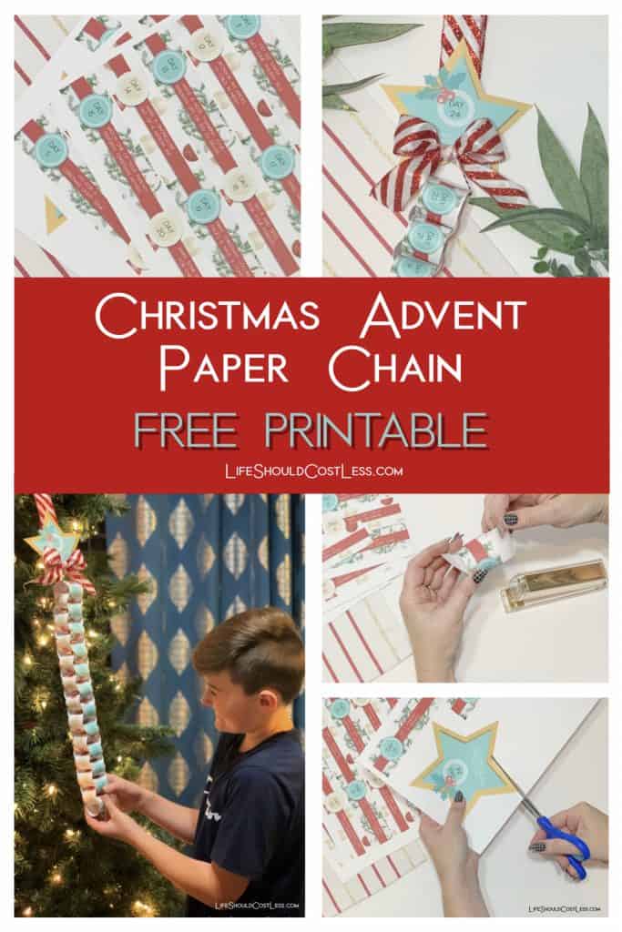 CHRISTMAS ADVENT PAPER CHAIN FREE PRINTABLE KIDS CRAFT