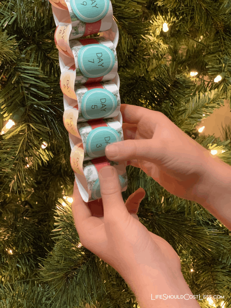 Christmas Advent Paper Chain Free Printable Kids Craft