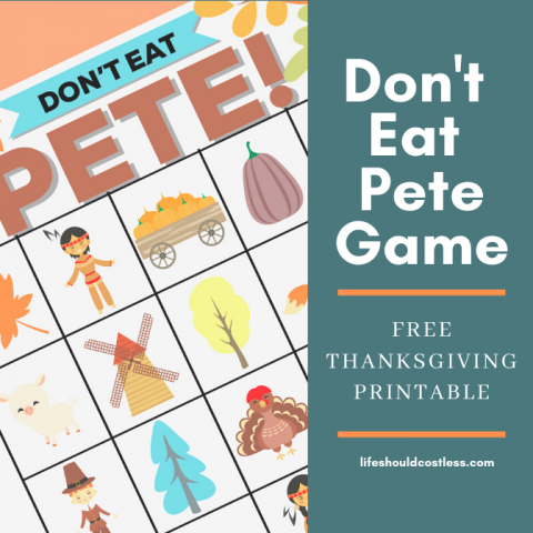 Don't Eat Pete Free Printable Kids Game, Thanksgiving Version - Life ...