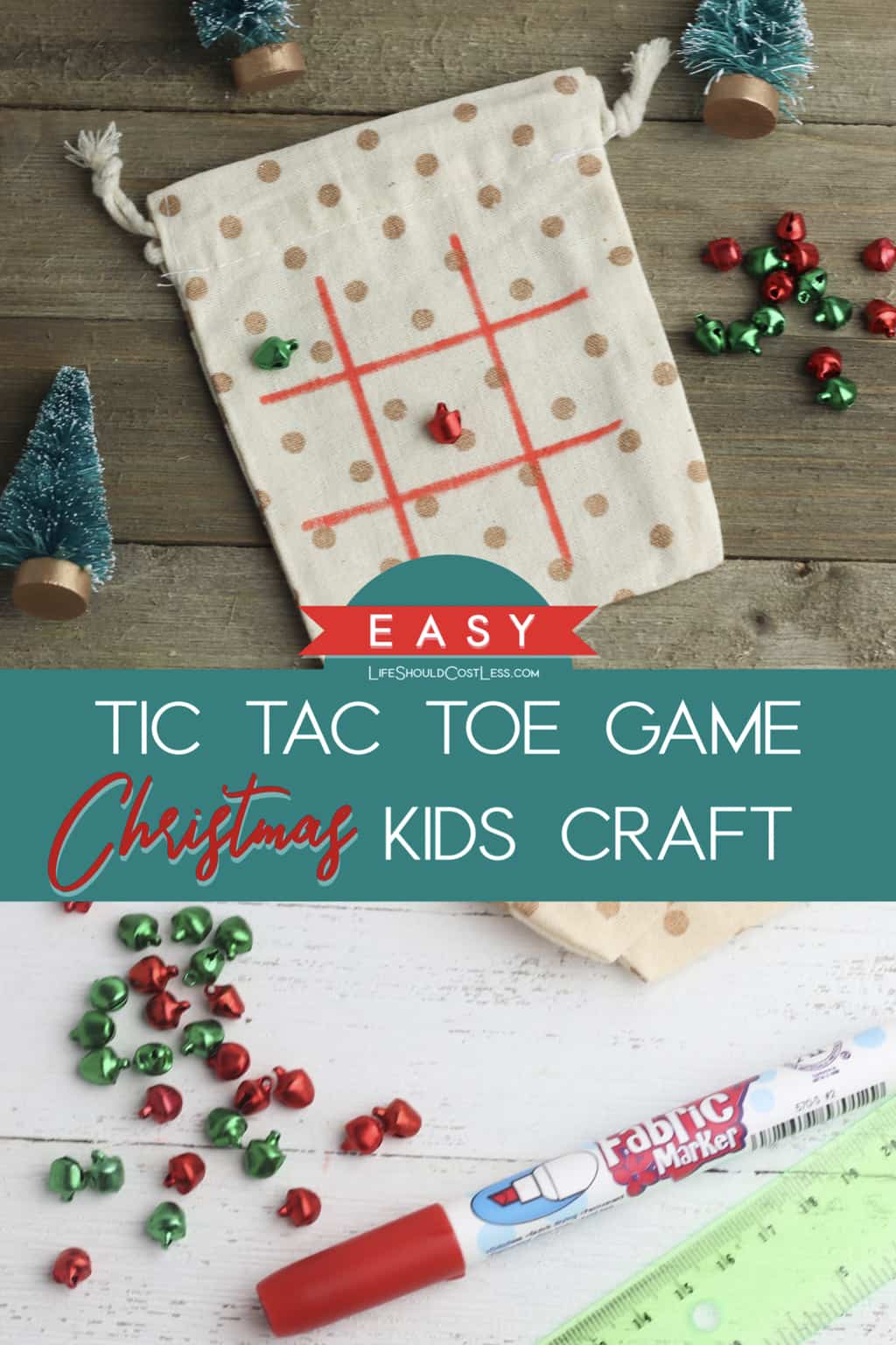 Kids Christmas Craft: Reusable Tic Tac Toe Game with Carry Bag