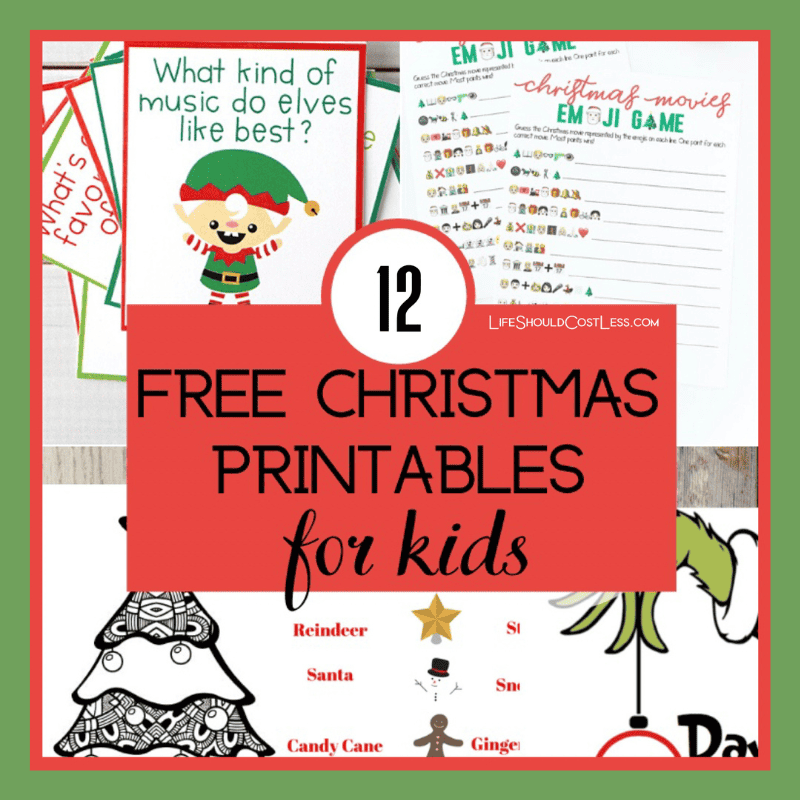 free printable christmas activities