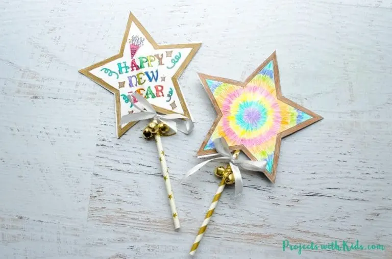 New Years Star Wands Kids Craft Idea