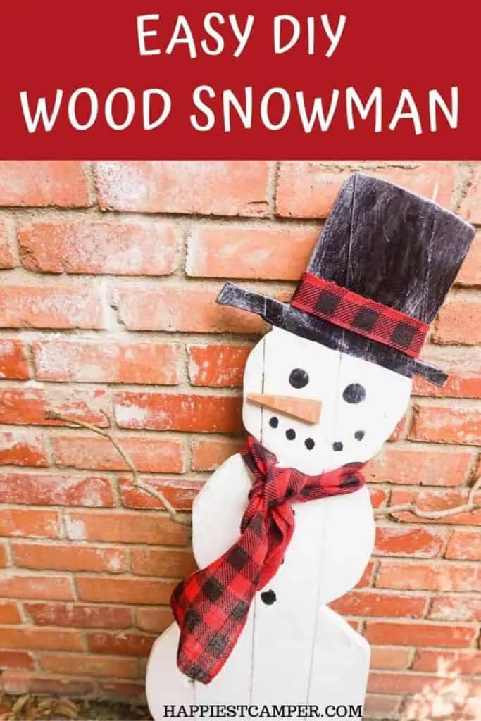 Easy-DIY-Wood-Snowman Exterior Christmas or Winter Decor