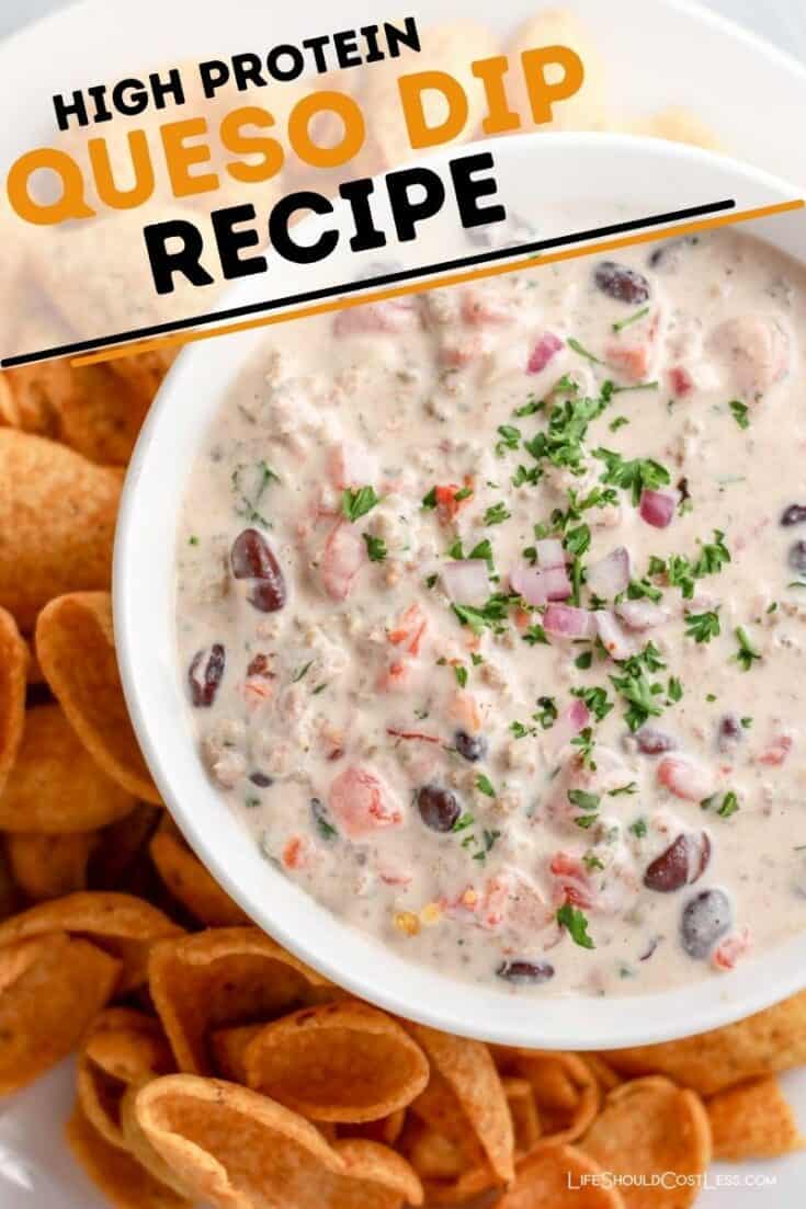 Hight protein appetizer queso cheese dip recipe, it's also low fat.