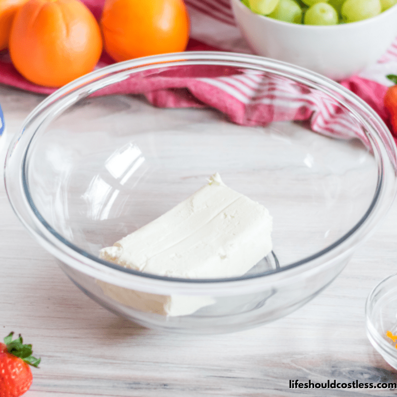 How to make fruit dip with cream cheese. Step 1