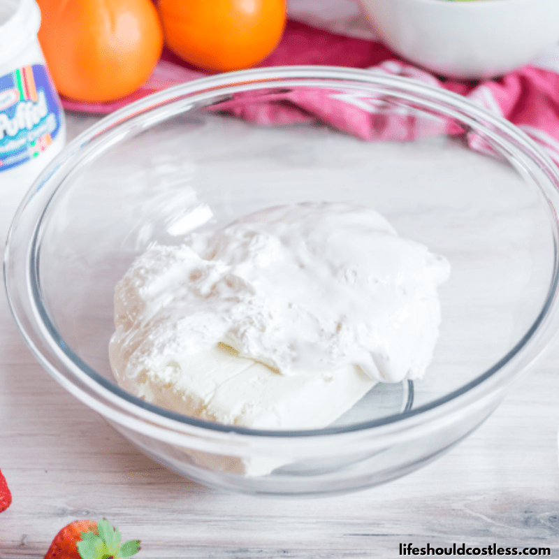 How to make fruit dip with cream cheese. Step 2 B