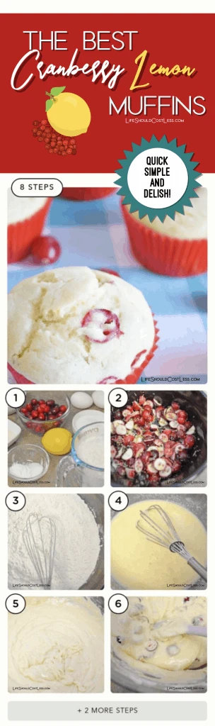 The Best Cranberry Lemon Muffins recipe. lifeshouldcostless.com