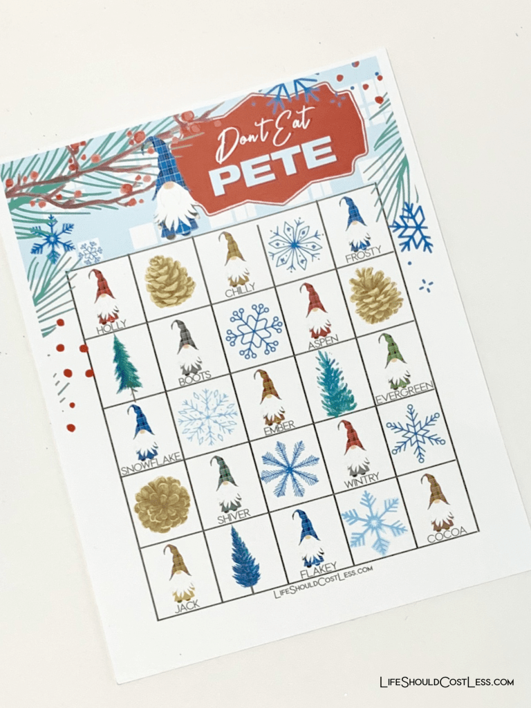 Winter Gnomes Don’t Eat Pete Free Printable Kids Game lifeshouldcostless.com