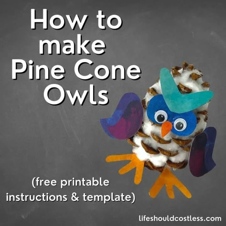 how to make pine cone owls