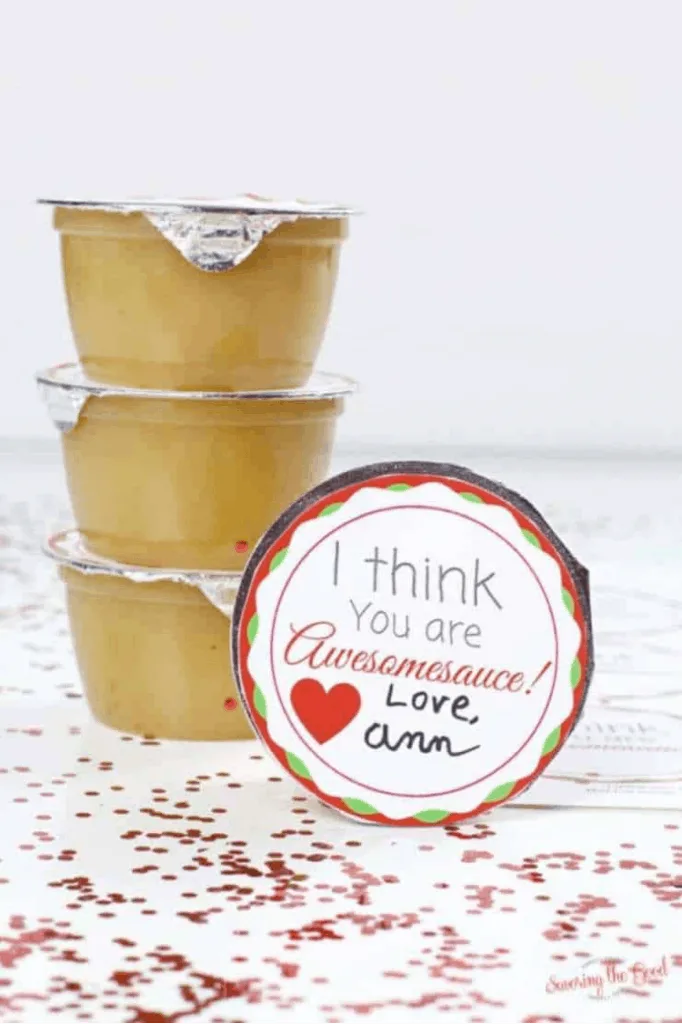 Apple Sauce Cup Printable Valentine For Kids lifeshouldcostless.com