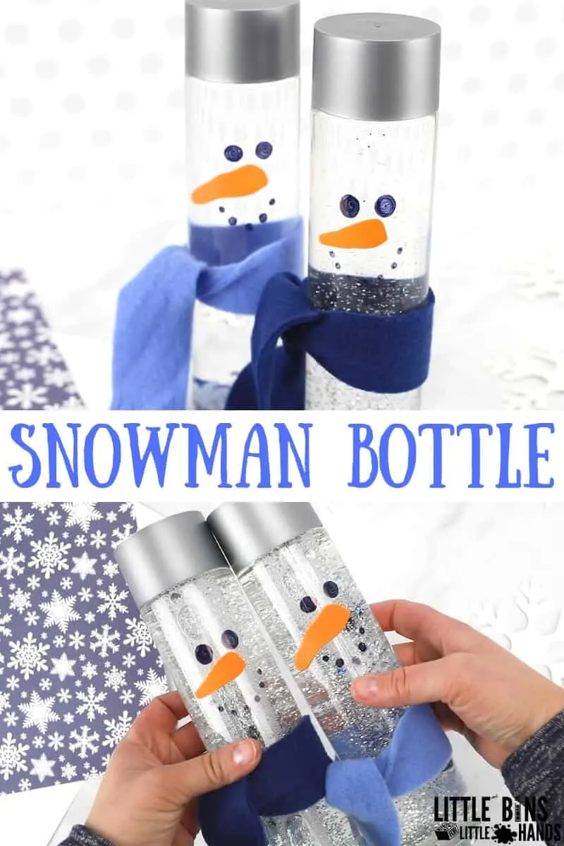 Snowman-Sensory-Bottle-for-Winter-Activities