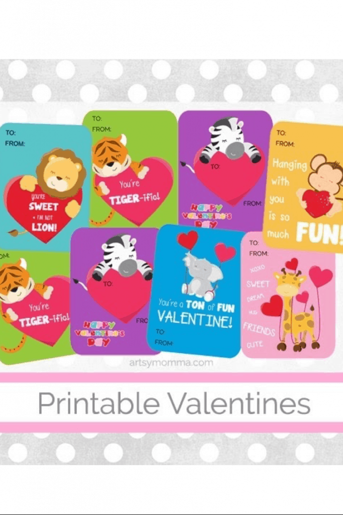 Zoo Animal Valentines Day Card lifeshouldcostless.com